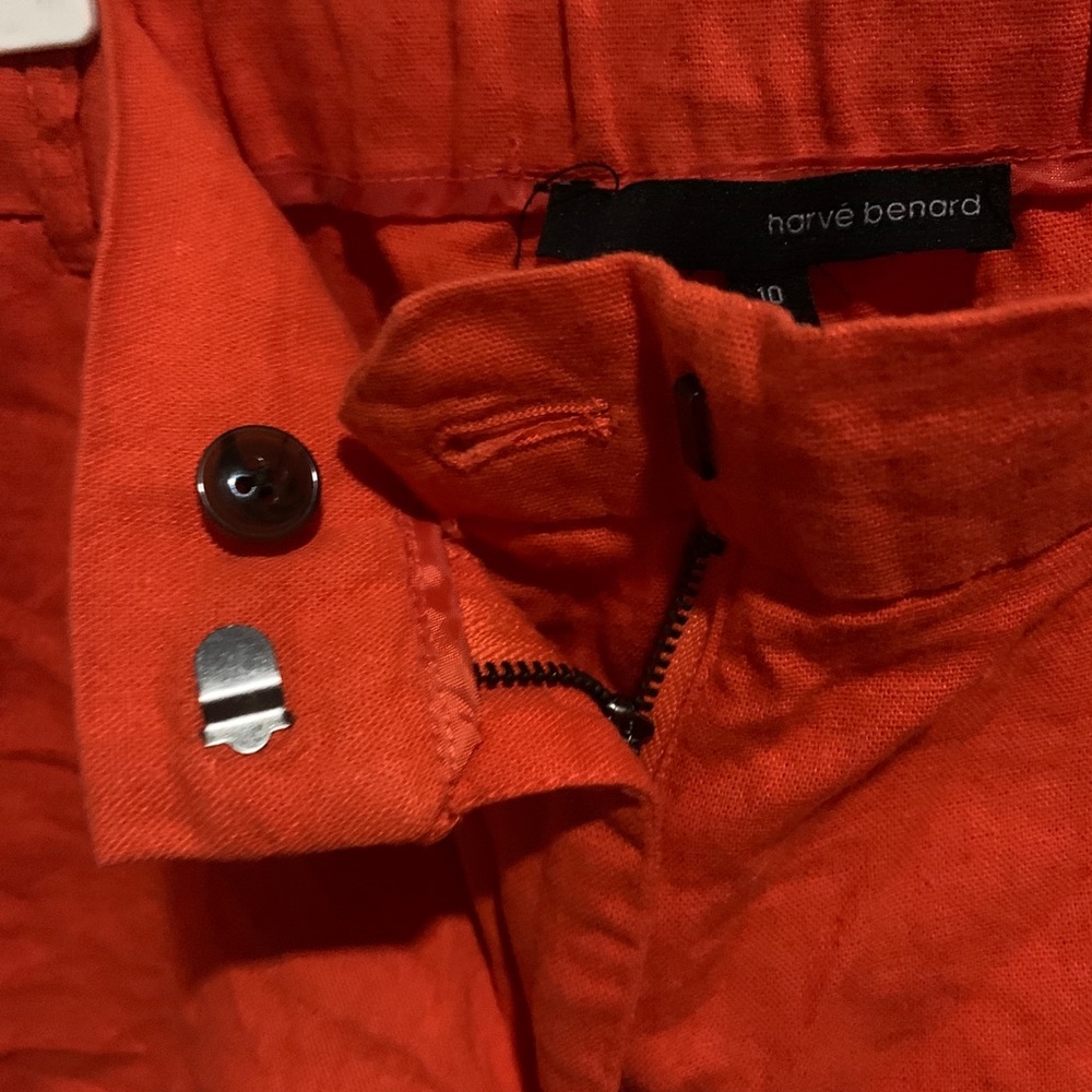 NWT Harve Benard Red Linen Shorts - Picture 5 of 6